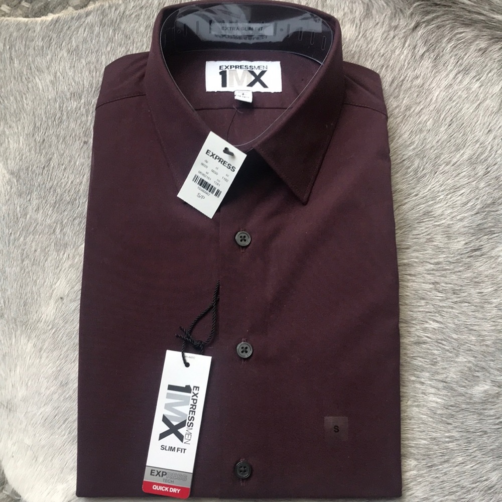 Maroon/burgundy long sleeve button up